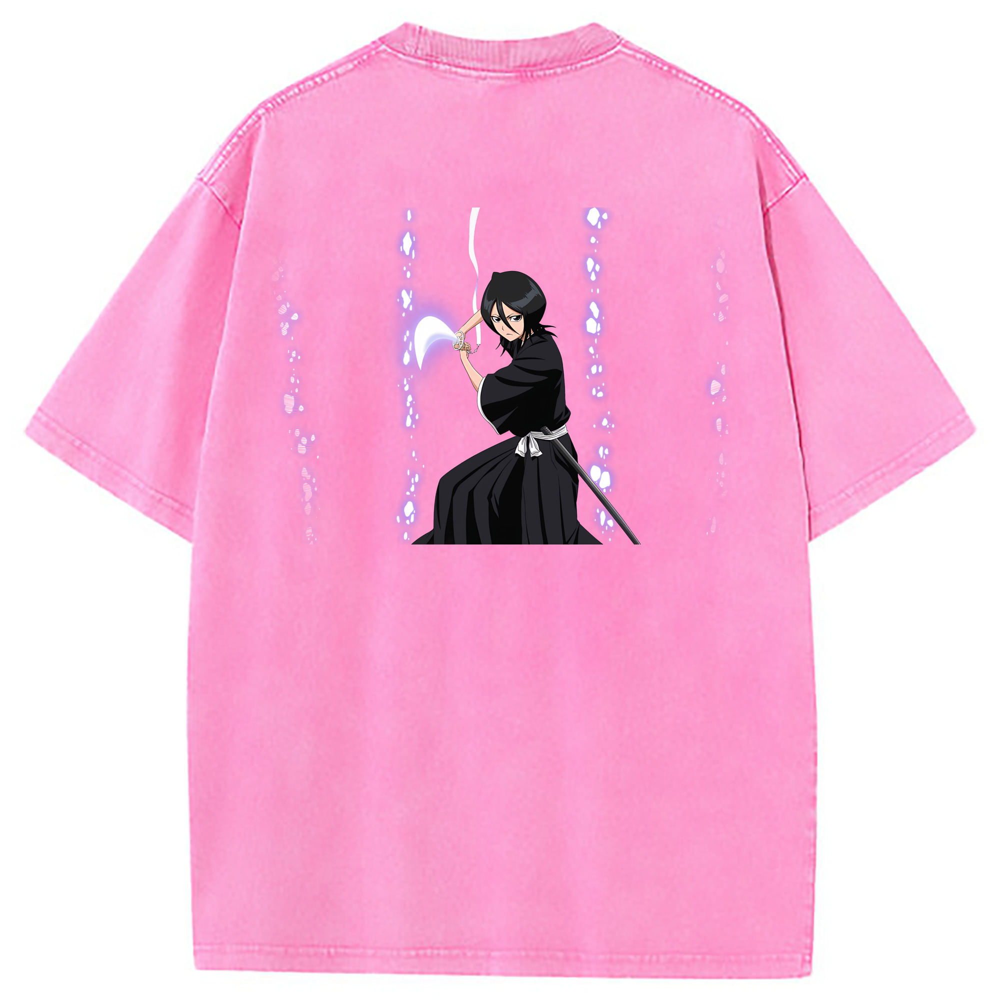 （画像用） ブリーチ 朽木ルキア BLEACH Kuchiki Rukia 綿100% ヴィンテージ風 半袖Tシャツ（背面プリント）